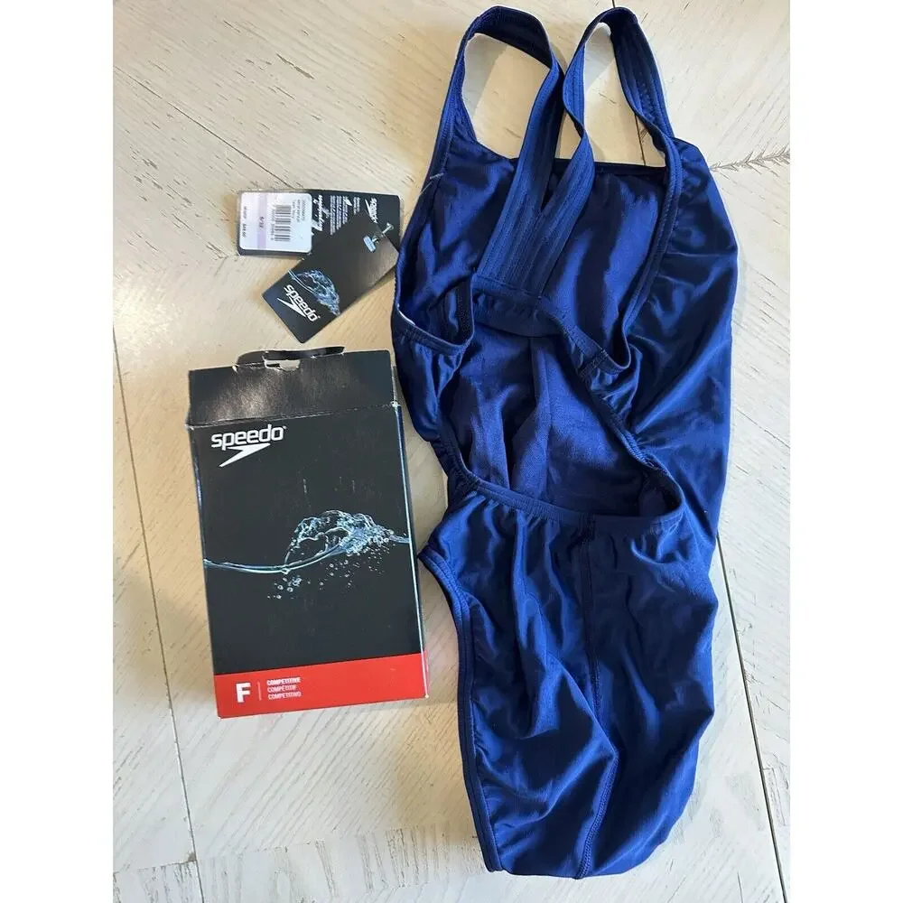 Speedo Girls One Piece Swimsuit, Team Navy, Size 6/32*